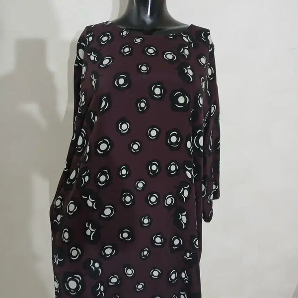 [BUNJANG] Marimekko Pattern Belted Loose Long Blouse / 마리메꼬 패턴 벨티드 루즈 롱 블라우스