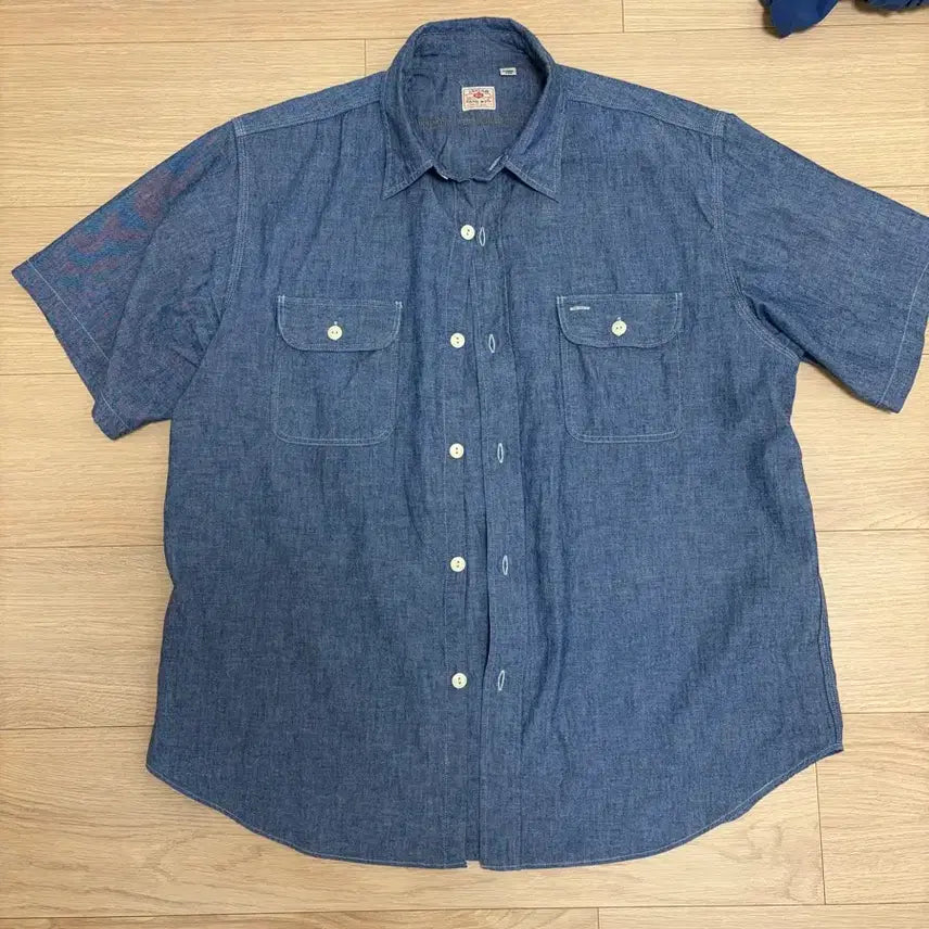 [BUNJANG] Sugarcane Chambray Short-Sleeve Shirt XL / 슈가케인 샴브레이반팔셔츠 XL