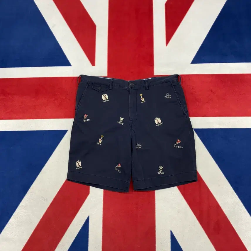 [BUNJANG] Polo Embroidered Pattern Shorts Size 36 / 폴로 자수 패턴 반바지 36