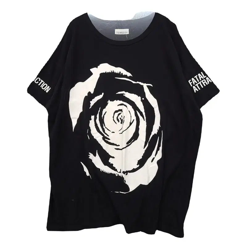 [BUNJANG] Tomboy Vintage Printing Black T-shirt / 톰보이 빈티지 프린팅 블랙 반팔티 F