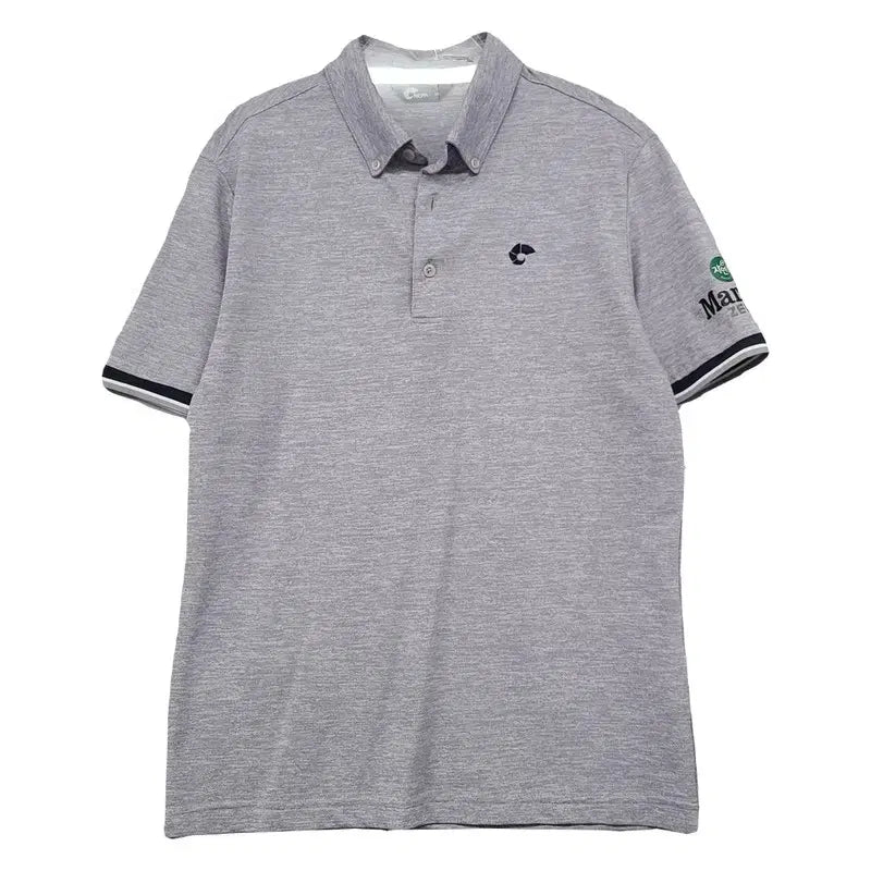 [BUNJANG] Nepa Light Gray Logo Short Sleeve Polo Shirt 95 / 네파 라이트 그레이 로고 반팔 카라티 95