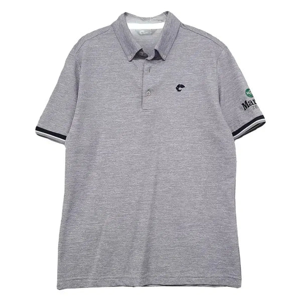 [BUNJANG] Nepa Light Gray Logo Short Sleeve Polo Shirt 95 / 네파 라이트 그레이 로고 반팔 카라티 95