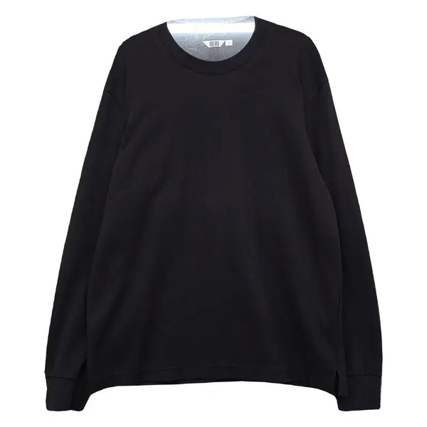 [BUNJANG] Uniqlo Black Long Sleeve T-Shirt L / 유니클로 블랙 긴팔티 L