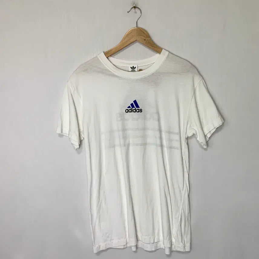 [BUNJANG] Adidas Back Logo Printing T-shirt White Men's Vintage Short Sleeve Tee / 아디다스 백로고 프린팅 티셔츠 화이트 남성 빈티지 반팔티