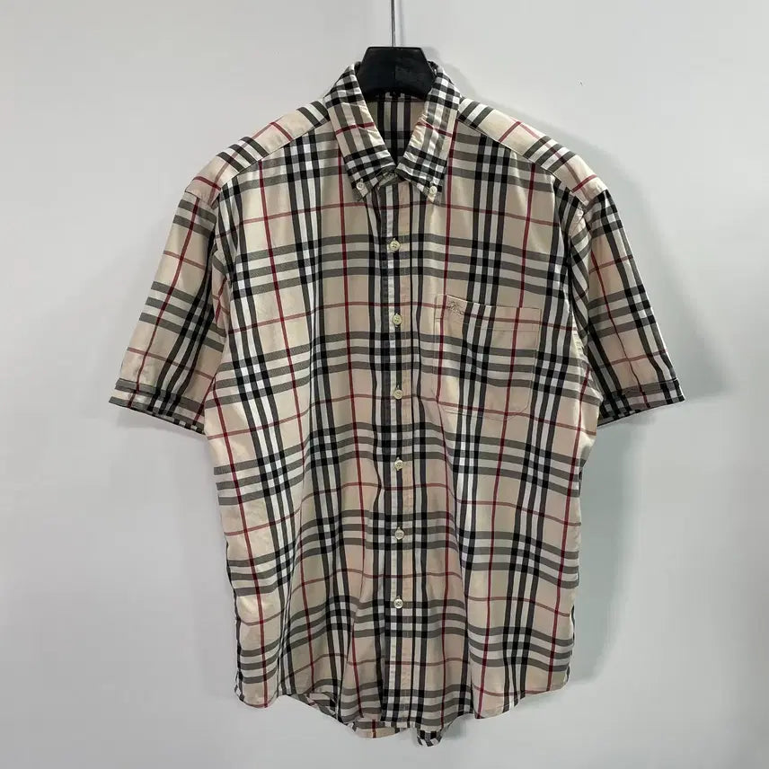 [BUNJANG] Burberry Nova Check Pocket Short Sleeve Shirt / 버버리 노바체크 포켓 반팔 셔츠 (on.1541)