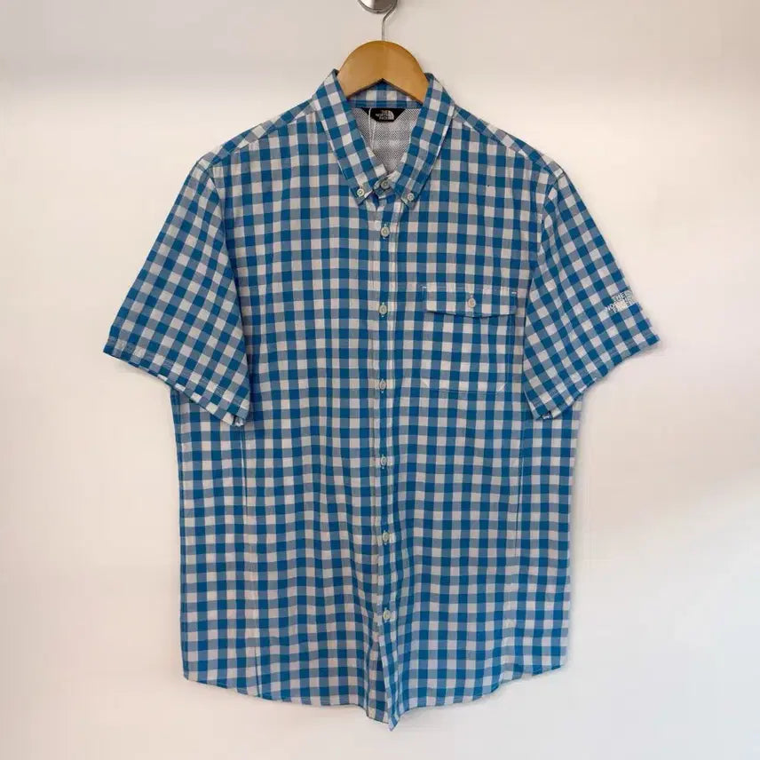 [BUNJANG] The North Face Loose Fit Tartan Check Pattern Half Shirt / 노스페이스 루즈핏 타탄체크 패턴 하프 셔츠