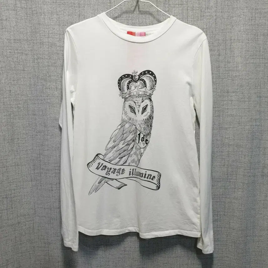 [BUNJANG] Lucky Chouette Owl Print Long Sleeve T-Shirt Size 36 / 럭키슈에뜨 부엉이 프린팅 긴팔티 36