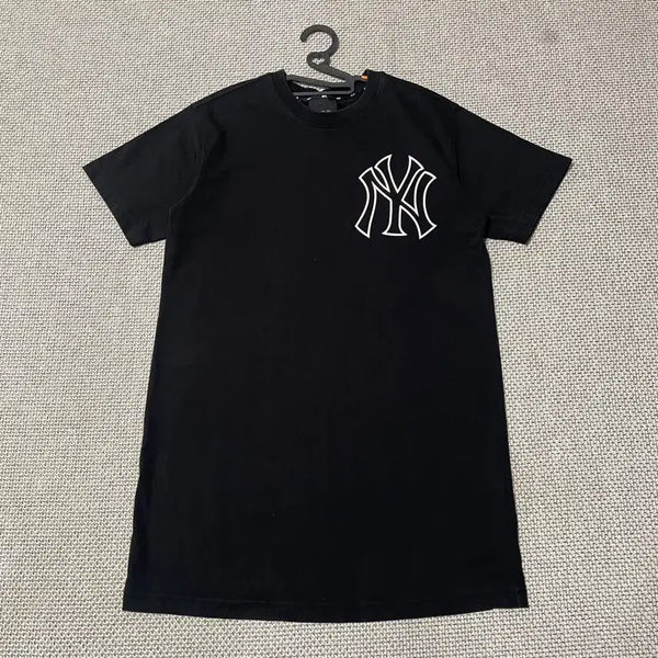 [BUNJANG] MLB New York Yankees Women's Round Long Short-Sleeve T-Shirt / S MLB 뉴욕양키즈 여성 라운드 롱 반팔티 B.7699