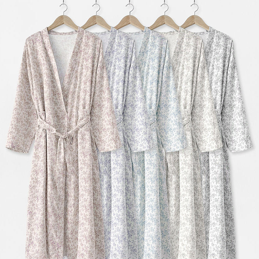 [BUNJANG] Flower Pattern Robe Gown Pajamas Loungewear / 새상품) 플라워 패턴 로브 가운 잠옷 홈웨어