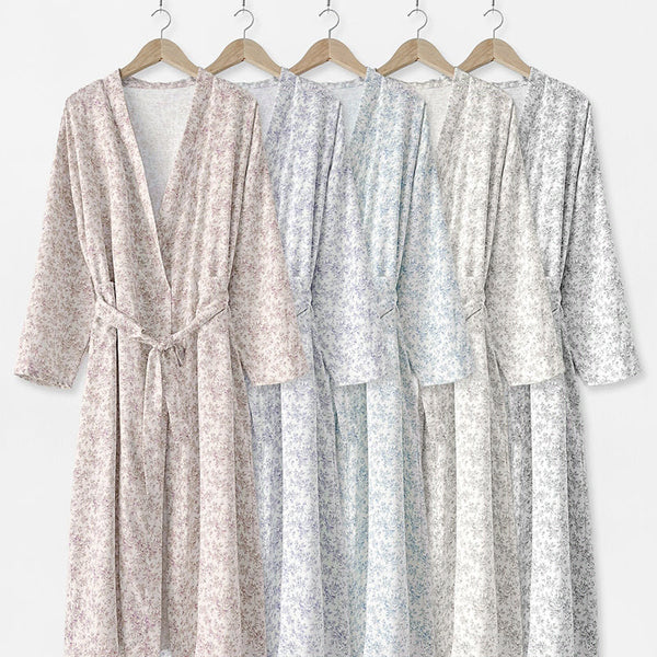 [BUNJANG] Flower Pattern Robe Gown Pajamas Loungewear / 새상품) 플라워 패턴 로브 가운 잠옷 홈웨어