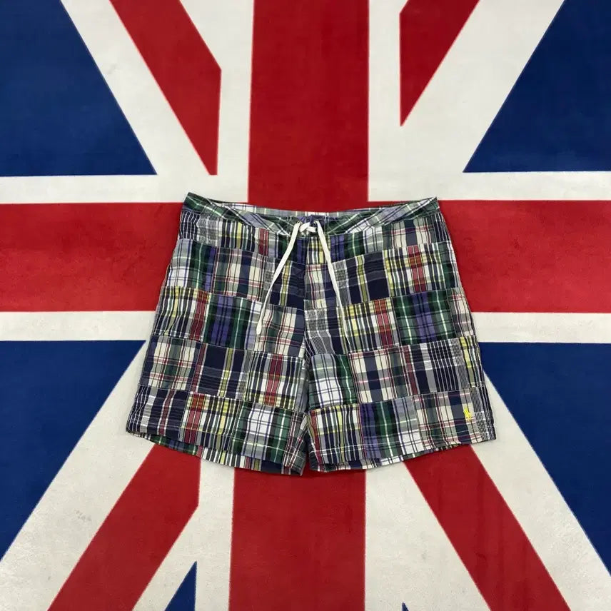 [BUNJANG] Polo Madras Patchwork Shorts Size 38 / 폴로 마드라스 패치워크 반바지 38