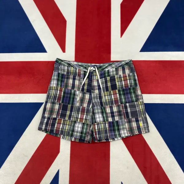 [BUNJANG] Polo Madras Patchwork Shorts Size 38 / 폴로 마드라스 패치워크 반바지 38