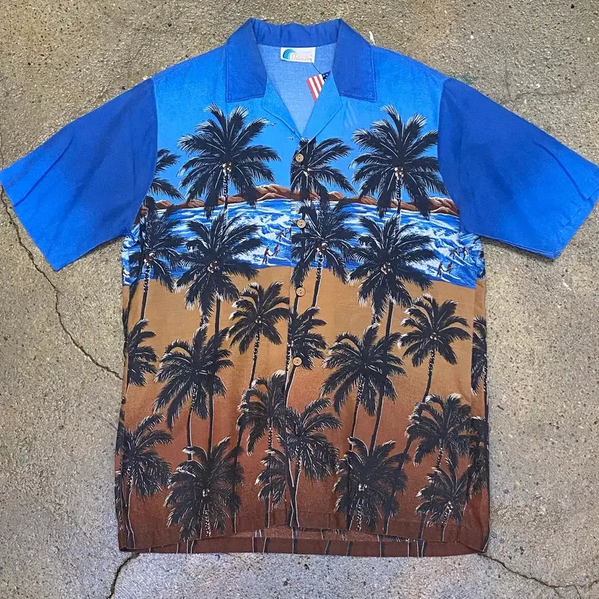[BUNJANG] Vintage Islander Hawaiian Shirt Palm Tree Print / 미국 빈티지 islander 야자수 프린팅 하와이안 셔츠