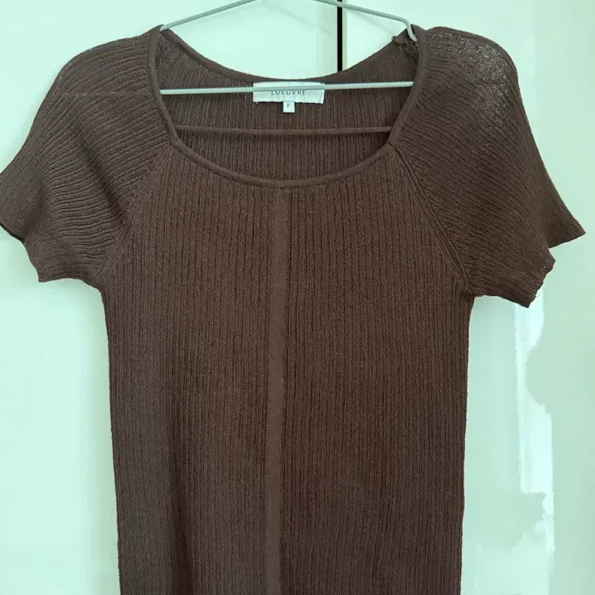 [BUNJANG] Loewe Brown Short Sleeve Summer Knit Top / 루에브르 브라운 여름니트