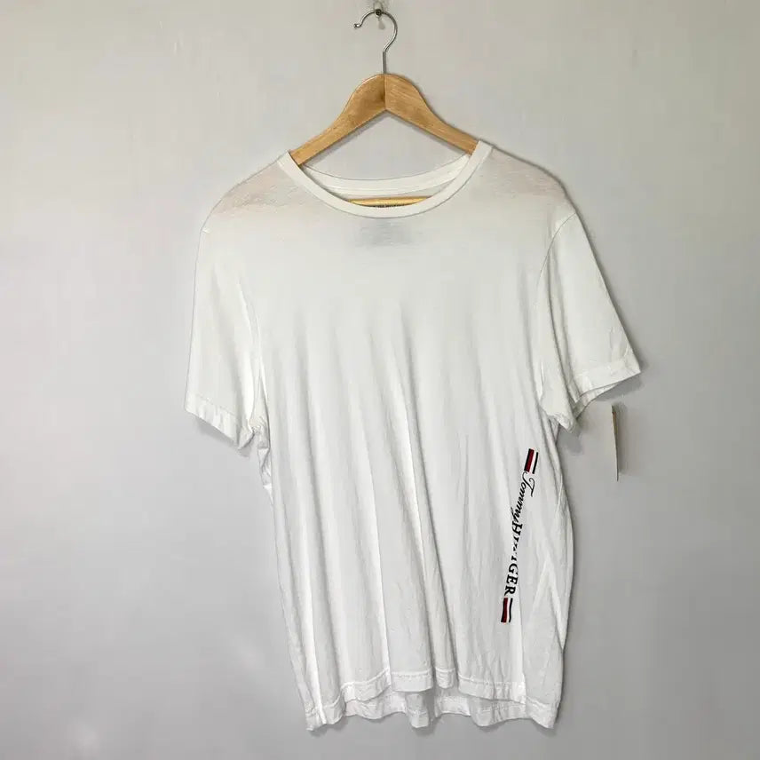[BUNJANG] Tommy Hilfiger Side Logo Lettering T-Shirt White Men's M / 타미힐피거 사이드 로고 레터링 반팔티 화이트 남성 M