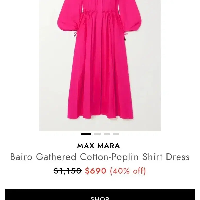 [BUNJANG] Max Mara Breyro Shirt Dress Pink / 막스마라 바이어로 셔츠 드레스 핑크