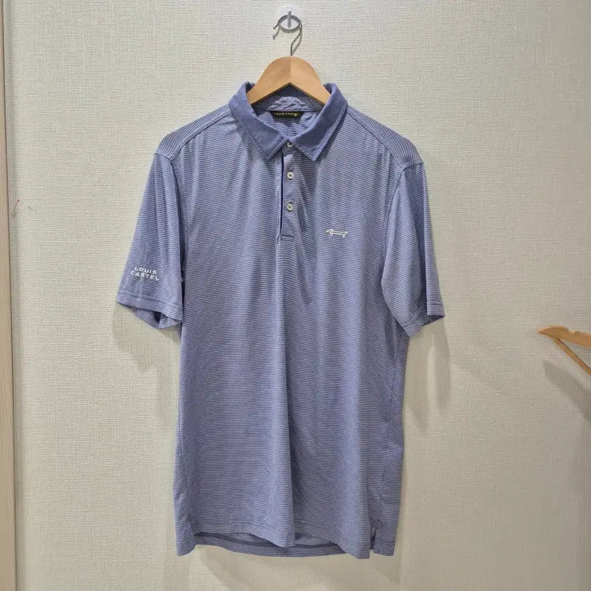 [BUNJANG] Louis Castel Men's Striped Short Sleeve Polo Shirt / 루이까스텔 골프웨어 남성 반팔 카라티 스트라이프