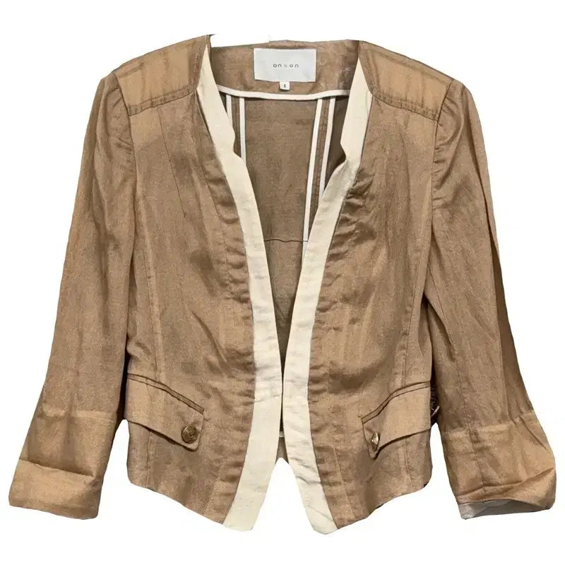 [BUNJANG] Onhun Brown Rayon Summer Jacket / 온앤온 브라운 레이온 하계 여름 자켓 1