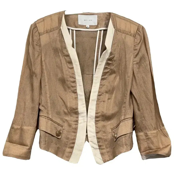 [BUNJANG] Onhun Brown Rayon Summer Jacket / 온앤온 브라운 레이온 하계 여름 자켓 1