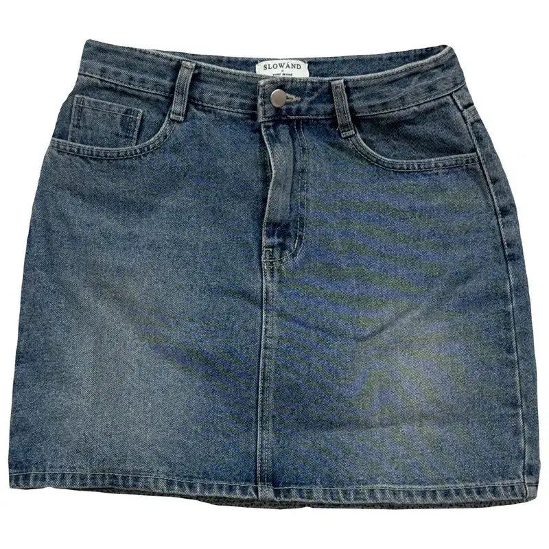 [BUNJANG] Slow and Washing Denim Skirt L / 슬로우 앤드 워싱 데님 스커트 L