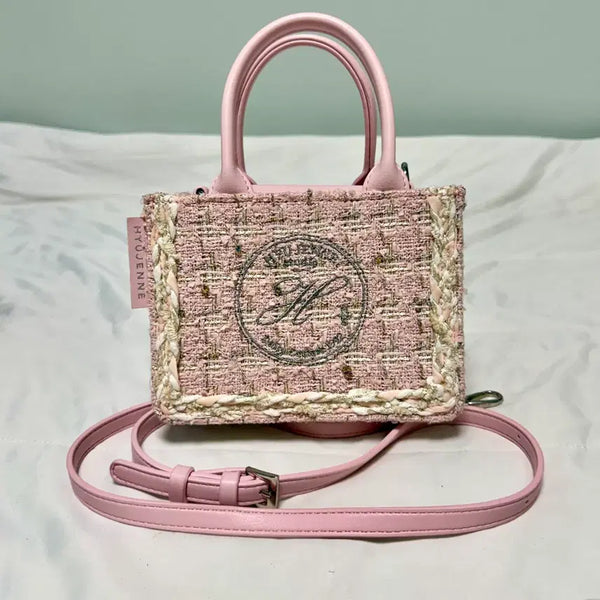 [BUNJANG] Huuzenne Petit Sakura Tweed Mini Bag / 휴젠느 쁘띠 사쿠라 트위드 미니백