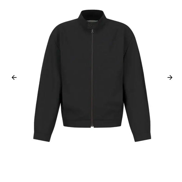 [BUNJANG] Amomento Wool Stripe Zip-Up Jumper Black / 아모멘토 울 스트라이프 집업 점퍼 블랙