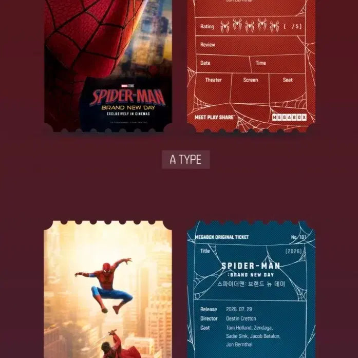 [BUNJANG] Spider-Man: Into the Spider-Verse Bundle Set Original Tickets & Dolby Posters / 3종 일괄) 스파이더맨 브랜드 뉴 데이 오리지널 티켓 돌비 포스터
