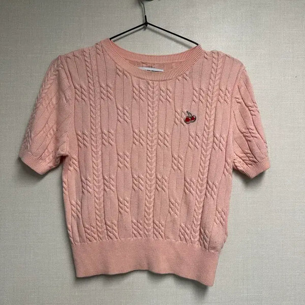 [BUNJANG] Kirsh Knit Short Sleeve T-Shirt / 키르시 니트 반팔