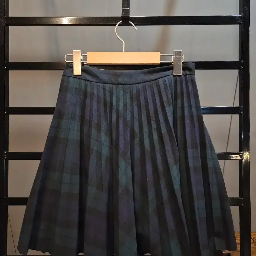 [BUNJANG] Polo Ralph Lauren Tartan Plaid Pleated Skirt Navy Green / [12] 폴로 랄프로렌 POLO RALPH LAUREN 타탄체크 플리츠 스커트 네이비 그린 4.5