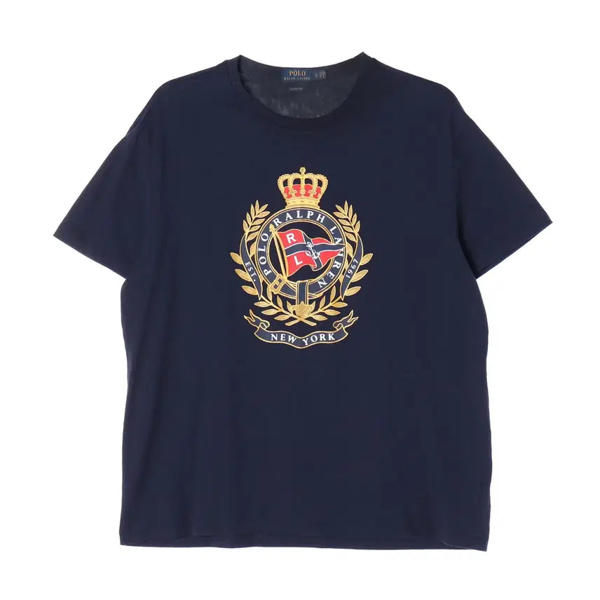 [BUNJANG] Polo Ralph Lauren Crest Cotton T-Shirt Navy / 폴로 랄프 로렌 클레스트 코튼 반팔 티셔츠 네이비