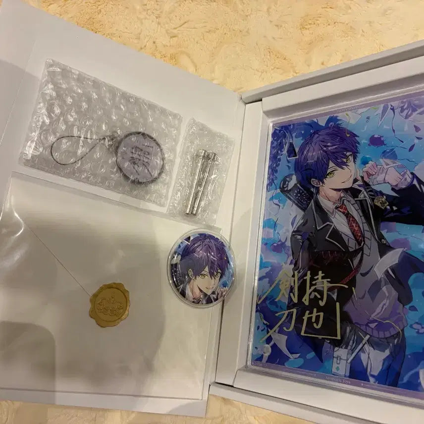 [BUNJANG] NIJISANJI Kenmochi Touya 2024 Birthday Acrylic Panel & Badge Set / 니지산지 켄모치 토우야 2024 생일 굿즈 뱃지 아크릴 판넬 세트
