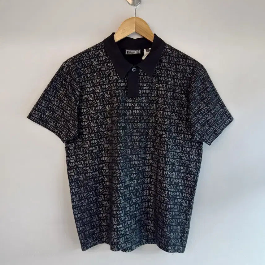 [BUNJANG] Versace Classic 90s Logo Pattern Vintage Collar Shirt / 베르사체 클래식 90s 로고패턴 빈티지 카라 셔츠