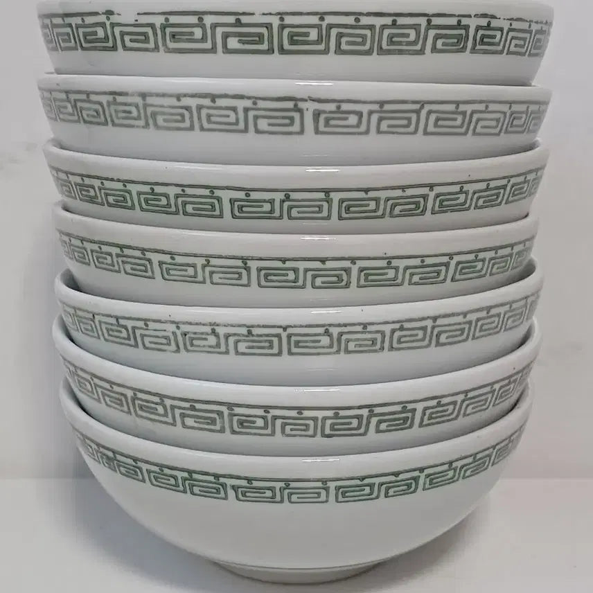 [BUNJANG] Joseon Dynasty White Porcelain Rice Bowl Set with 'Bok' (Good Fortune) Motif - Set of 7 / 9.근대사 수집품 민속품 백자 복 문양 공기 7개 세트