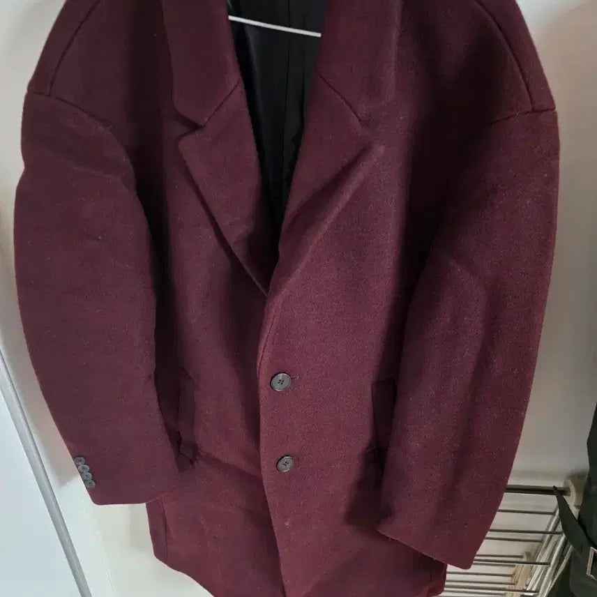 [BUNJANG] TNGT Burgundy Wool Blend Heavy Winter Coat / TNGT 와인버건색 코트 팝니다 급처  사진보다 실물이나아요