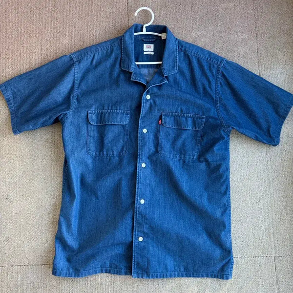 [BUNJANG] Levi's Denim Oversized Short-Sleeve Shirt (M/105) / 리바이스 데님 오버사이즈 반팔 셔츠 M(105)