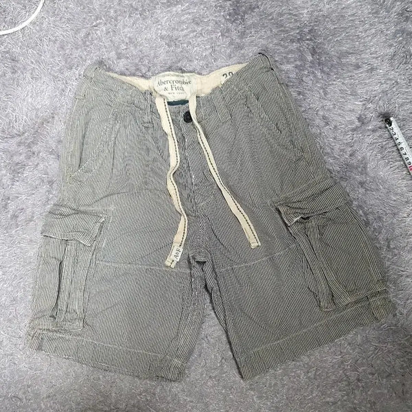 [BUNJANG] Abercrombie & Fitch Striped Cargo Shorts / 아베크롬비 카고 반바지 스트라이프 하프 팬츠 30