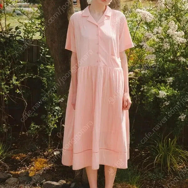 [BUNJANG] Unedit Kara Flare Dress Peony / 언에디트 카라 플레어 원피스 피오니