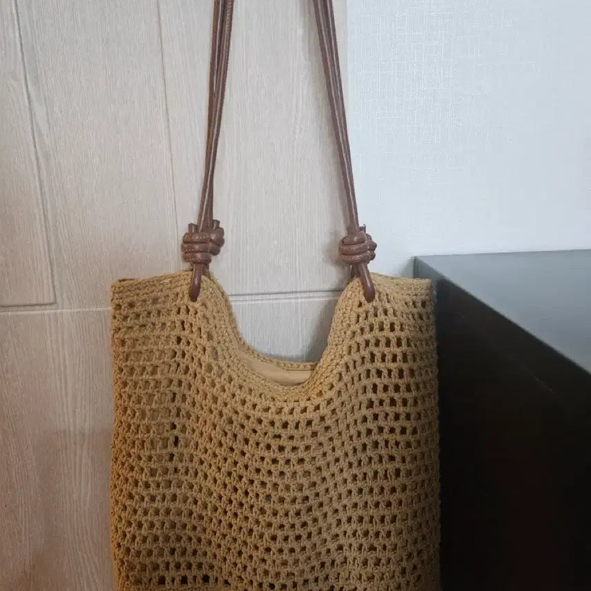 [BUNJANG] Beige Net Shoulder Bag / 그물 백 베이지색 숄더백(새상품)