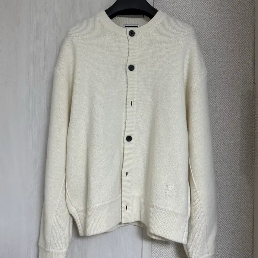 [BUNJANG] WooYoungMi 25FW Henry Neck Cardigan Ivory / (46) 25fw 우영미 헨리넥 가디건 아이보리