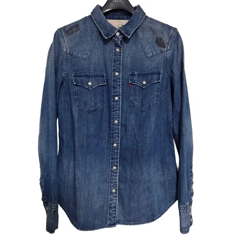 [BUNJANG] Levi's Repaired Western Denim Jacket (XS) / 리바이스 리페어 웨스턴 청자켓 (XS)