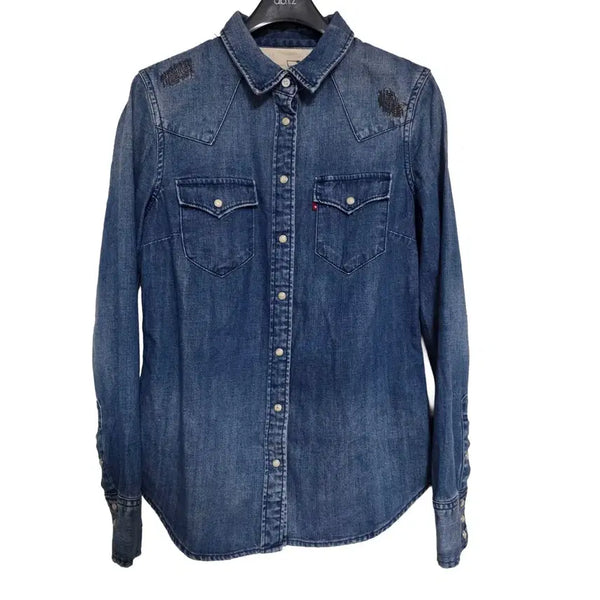 [BUNJANG] Levi's Repaired Western Denim Jacket (XS) / 리바이스 리페어 웨스턴 청자켓 (XS)