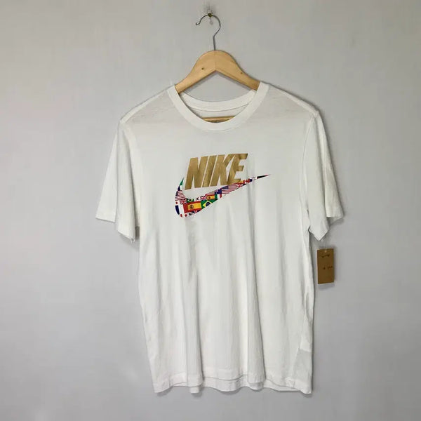 [BUNJANG] Nike Men's T-Shirt World Flag Swoosh Logo Printing Size L / 나이키 반팔티 만국기 스우시 로고 프린팅 L 남성 티셔츠