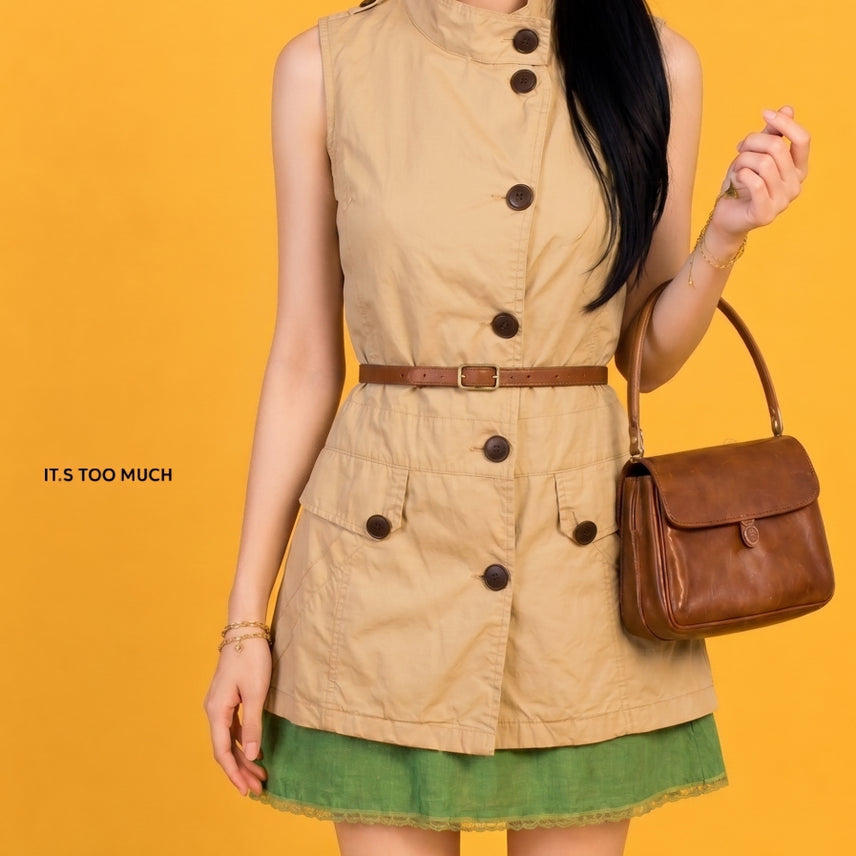 [BUNJANG] Women's Vest Outerwear Jacket Coat / Q1420 조끼아우터 여성아우터 여자자켓 여자아우터 여성코트 여성자켓