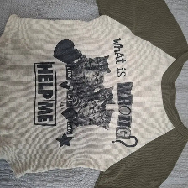 [BUNJANG] Cat Printing T-Shirt / 고양이 프린팅 티셔츠