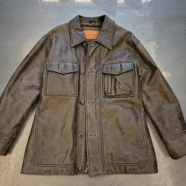 [BUNJANG] Timberland 90s Genuine Leather Field Jacket / L>90s 팀버랜드 웨더기어 소가죽 필드 자켓