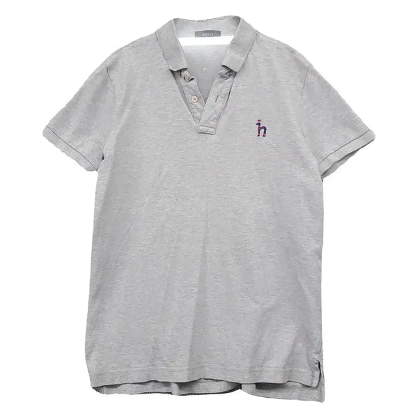 [BUNJANG] Hazzys Light Gray Logo Short Sleeve Polo T-shirt (Size 105) / 해지스 라이트 그레이 로고 반팔 카라티 105