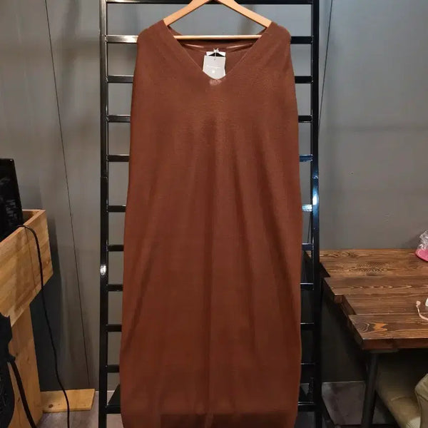 [BUNJANG] Uniqlo x Mame Kurogouchi Sleeveless Knit Long Dress (Brown, L) / [L] 유니클로 UNIQLO 마메쿠로고우치 Mame Kurogouchi 민소매 니트 롱 원피스 (새상품) 4.5