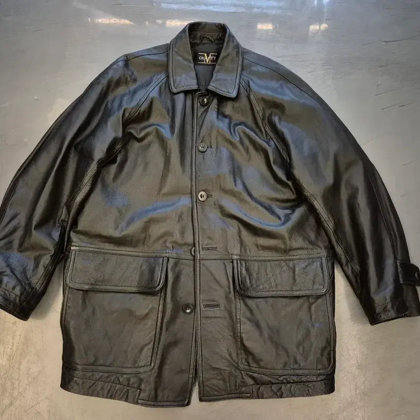 [BUNJANG] CRAFTY Genuine Leather Half Coat XL / XL>CRAFTY 양가죽 하프 코트