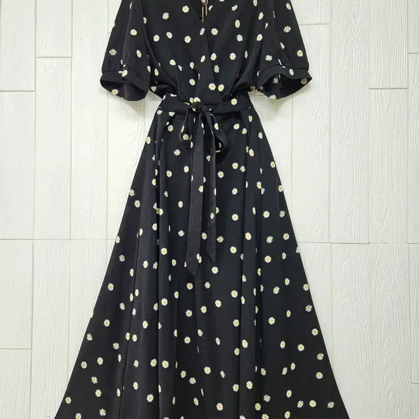 [BUNJANG] Hotping Floral Print Long Dress (Plus Size) / 빅사이즈 핫핑 꽃무늬롱원피스