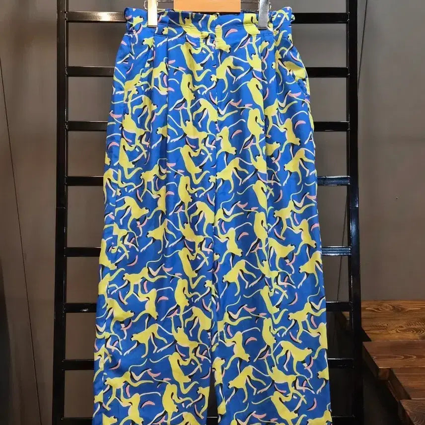 [BUNJANG] Jucy Judy Animal Pattern Wide Pants Blue / [28] 쥬시쥬디 JUCY JUDY 애니멀 패턴 밴딩 와이드 팬츠 블루 2.5